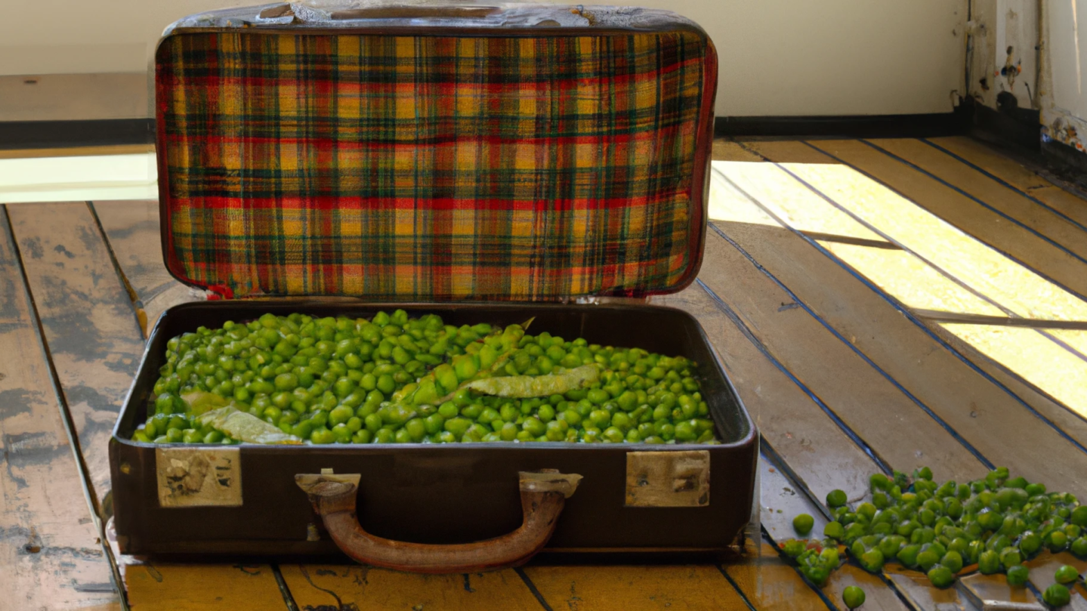 suitcase full of peas